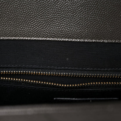 Saint Laurent Grain De Poudre Matelasse Chevron Large Monogram Satchel Bronze 12 of 16
