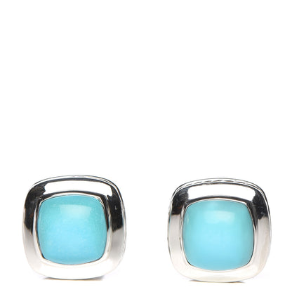 David Yurman Sterling Silver Turquoise 11mm Albion Earrings 1 of 4