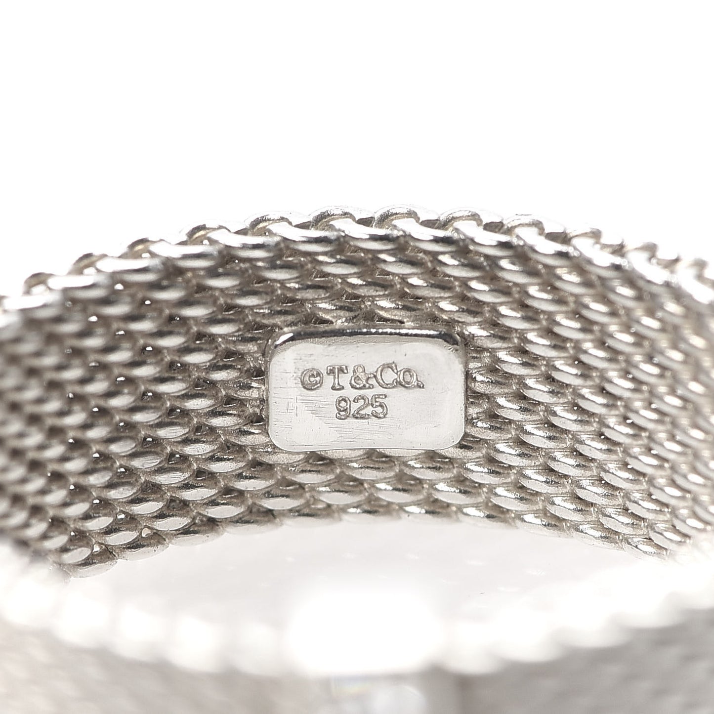 Sterling Silver Diamond Somerset Mesh Ring 53 6.5