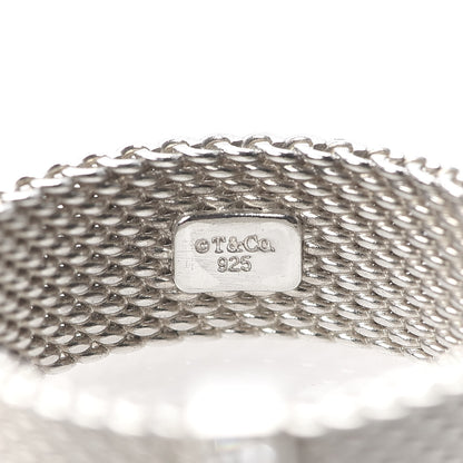 Tiffany Sterling Silver Diamond Somerset Mesh Ring 53 6.5 4 of 4