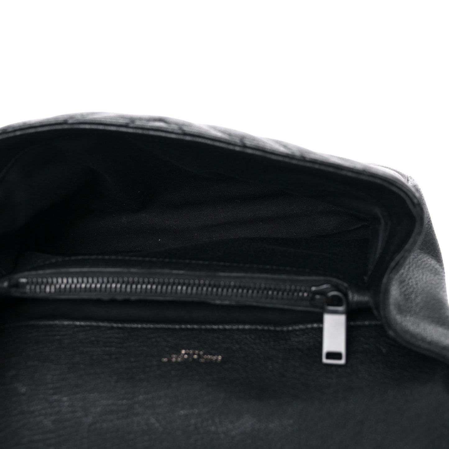 Sheepskin Matelasse Chevron Monogram Monochrome Medium College Bag Black