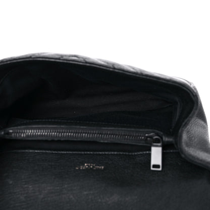 Saint Laurent Sheepskin Matelasse Chevron Monogram Monochrome Medium College Bag Black 5 of 12