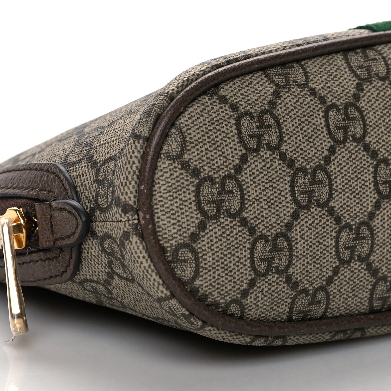 Gucci GG Supreme Monogram Textured Calfskin Web Large Ophidia Cosmetic Case Beige Ebony New Acero 9 of 10
