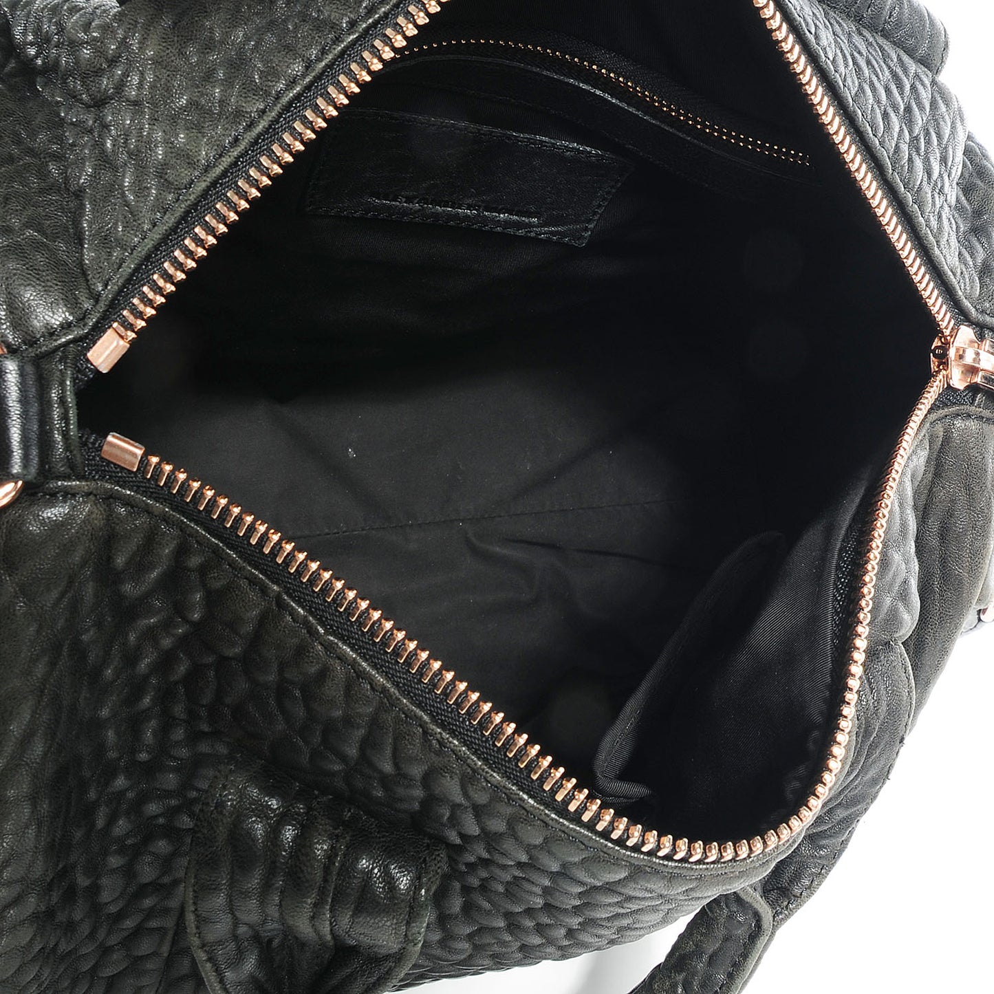 Pebbled Lambskin Rocco Black w Rose Gold Hardware