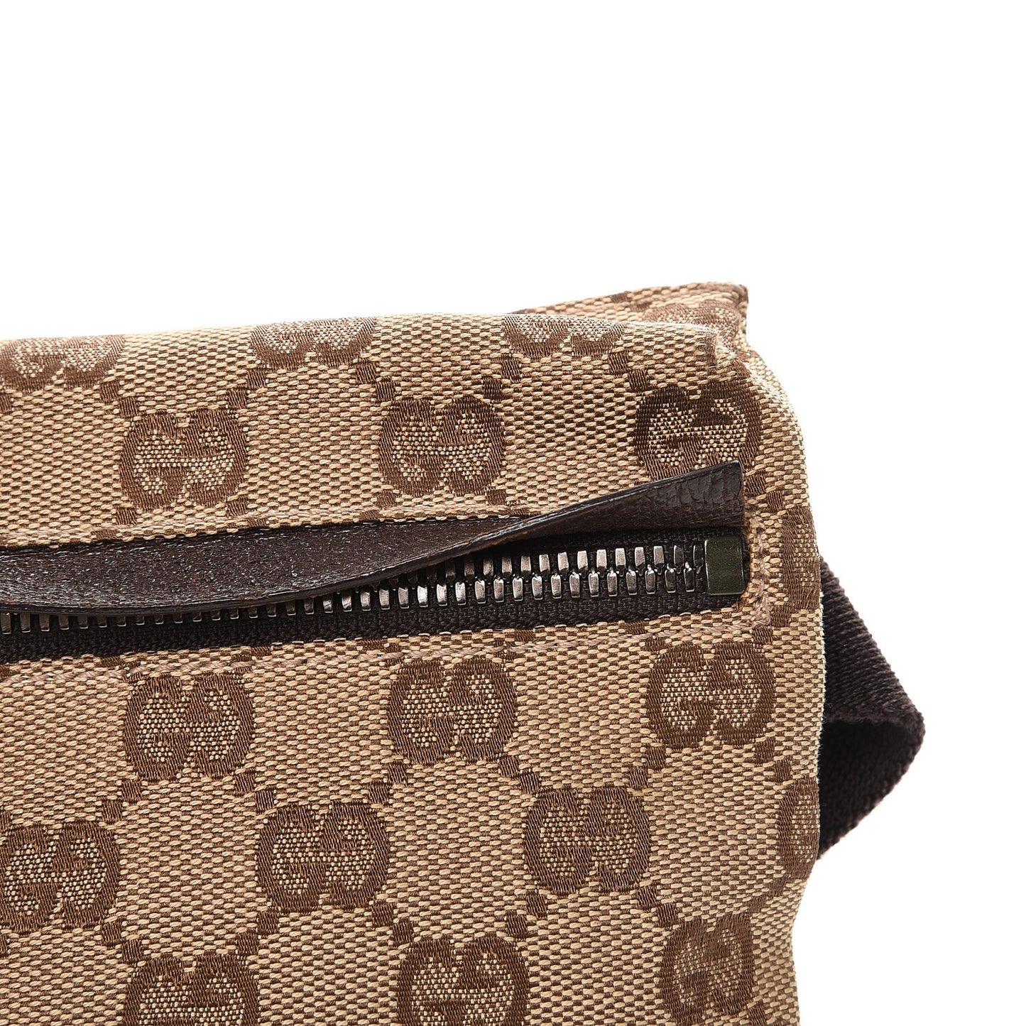 GG Monogram Double Pocket Belt Bag Dark Brown