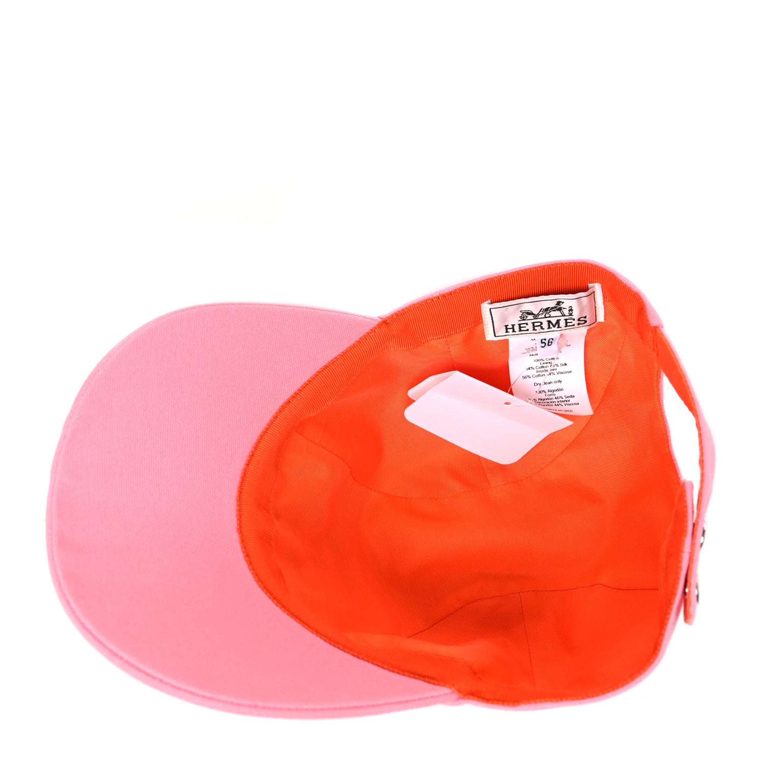 Hermes Cotton Davis Sunshine Hat 56 Rose 6 of 7