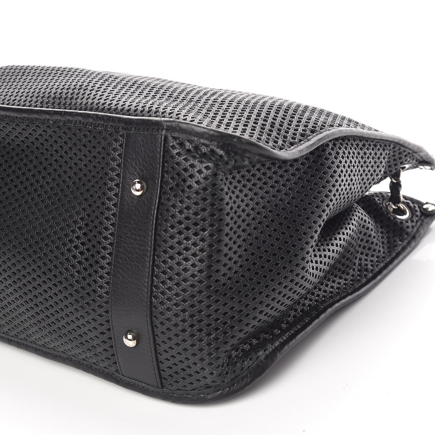 Calfskin Perforated Up In The Air Tote Black