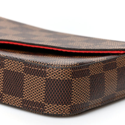 Louis Vuitton Damier Ebene Pochette Felicie Chain Wallet 12 of 13
