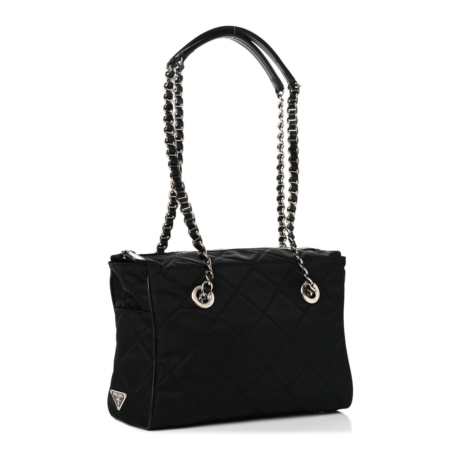 Prada Nylon Tessuto Impuntu Quilted Shoulder Bag Black 3 of 13