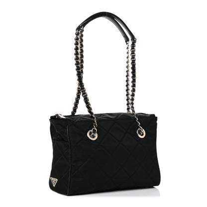 Prada Nylon Tessuto Impuntu Quilted Shoulder Bag Black 3 of 13