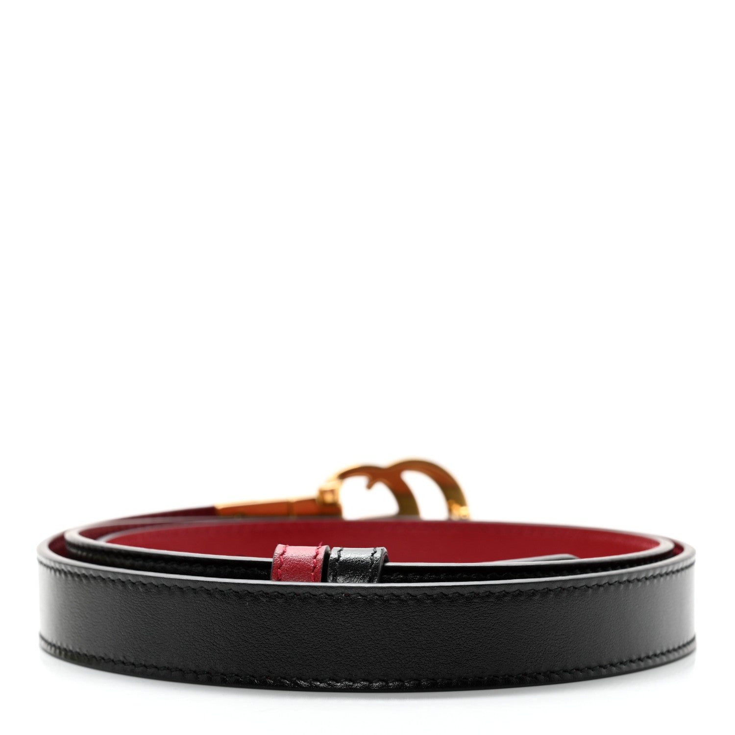 Gucci Plutone Calfskin Double G Reversible 20mm Belt 95 38 Black Red 3 of 11