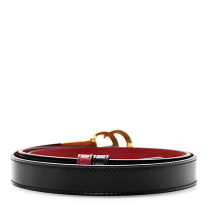 Gucci Plutone Calfskin Double G Reversible 20mm Belt 95 38 Black Red 3 of 11