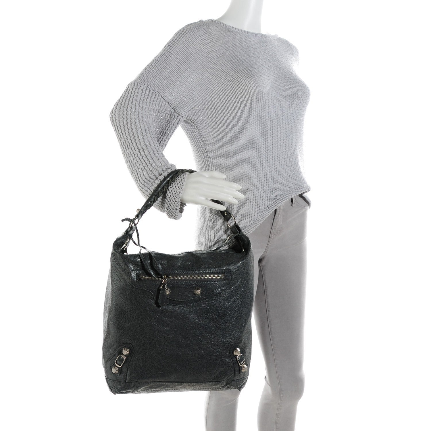 Balenciaga Agneau Giant 12 Silver Hardware Day Hobo Gris Tarmac 2 of 7