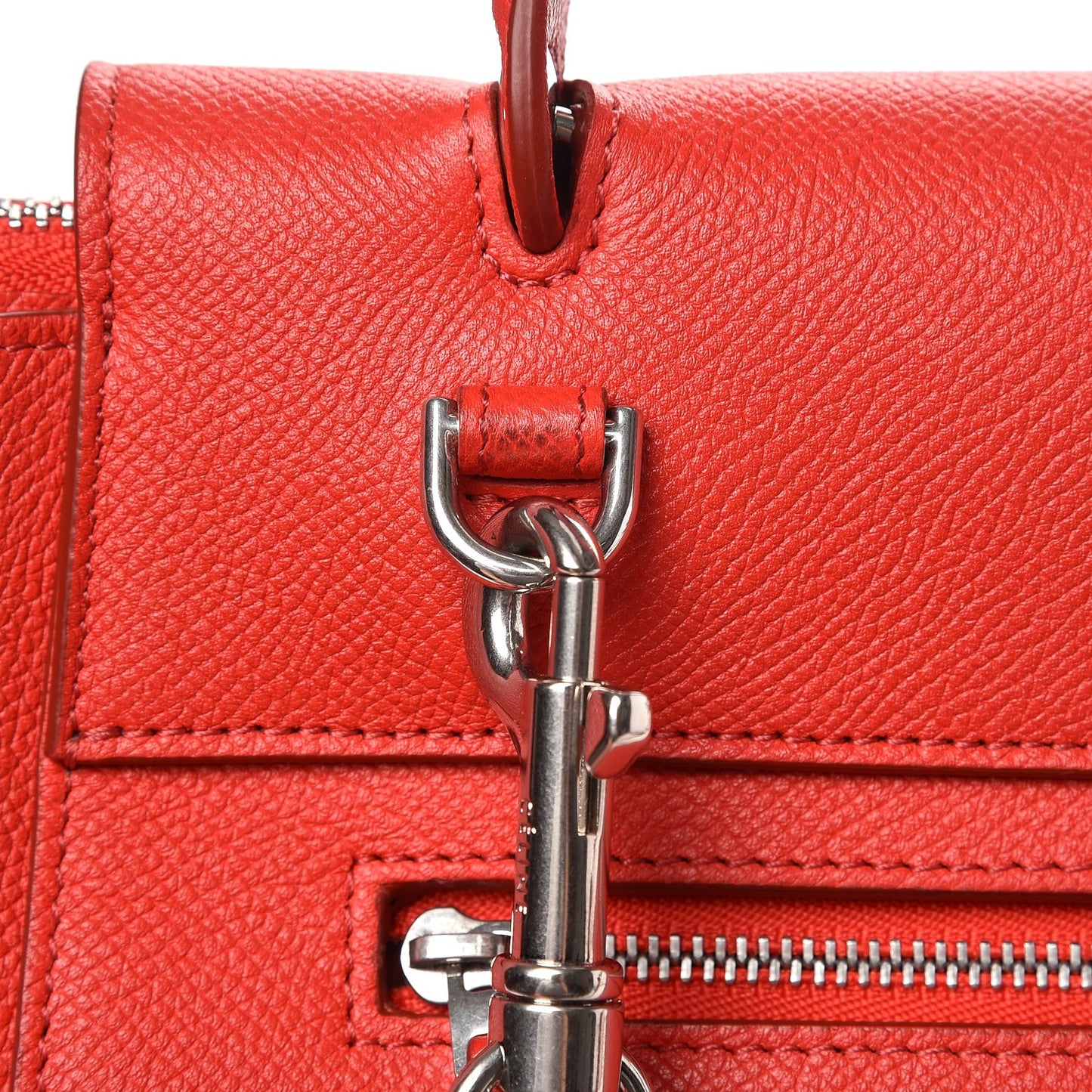 Baby Grained Calfskin Micro Belt Bag Bright Red