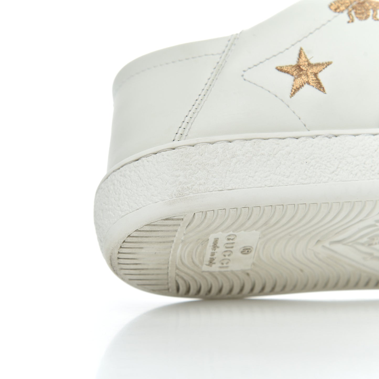 Calfskin Bee Star Embroidered Sylvie Web Ace Sneakers 35 White