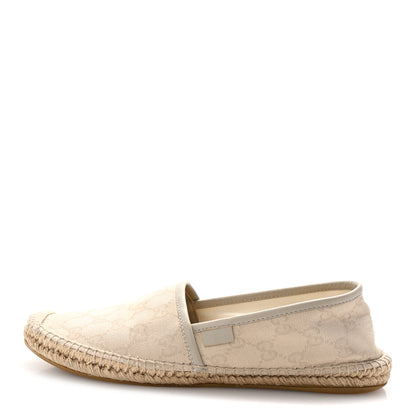 Gucci Washed Cotton Miro Soft Calfskin GG Monogram Espadrilles 39 White Mystic White 1 of 9
