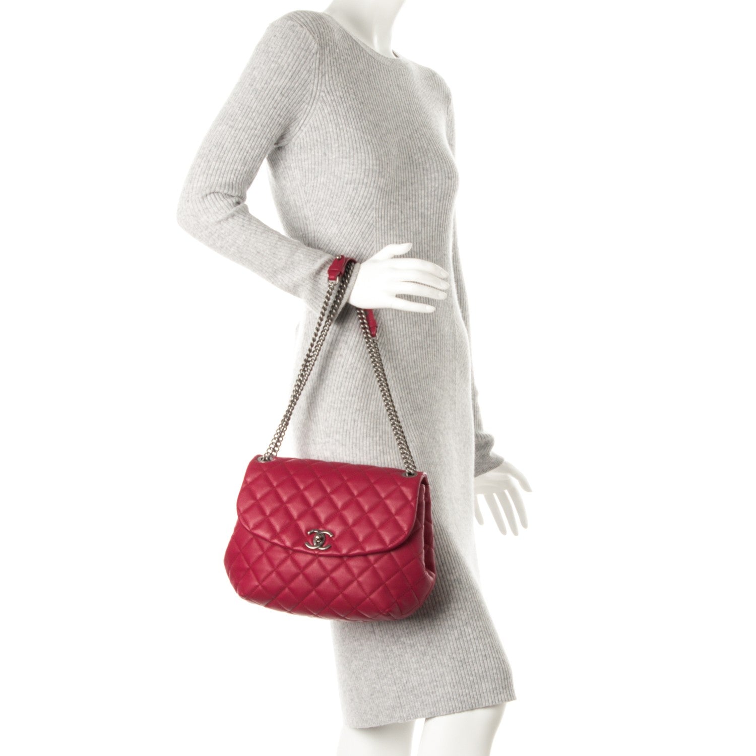 Chanel Lambskin Quilted Large Daily Supple Flap Dark Pink 2 of 27