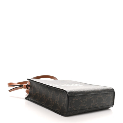 Celine Triomphe Canvas Calfskin Mini Vertical Cabas Tan 4 of 8