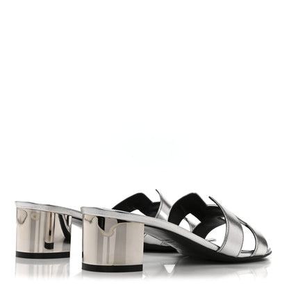 Hermes Metallic Nappa Oasis Sandals 39 Argent 5 of 9