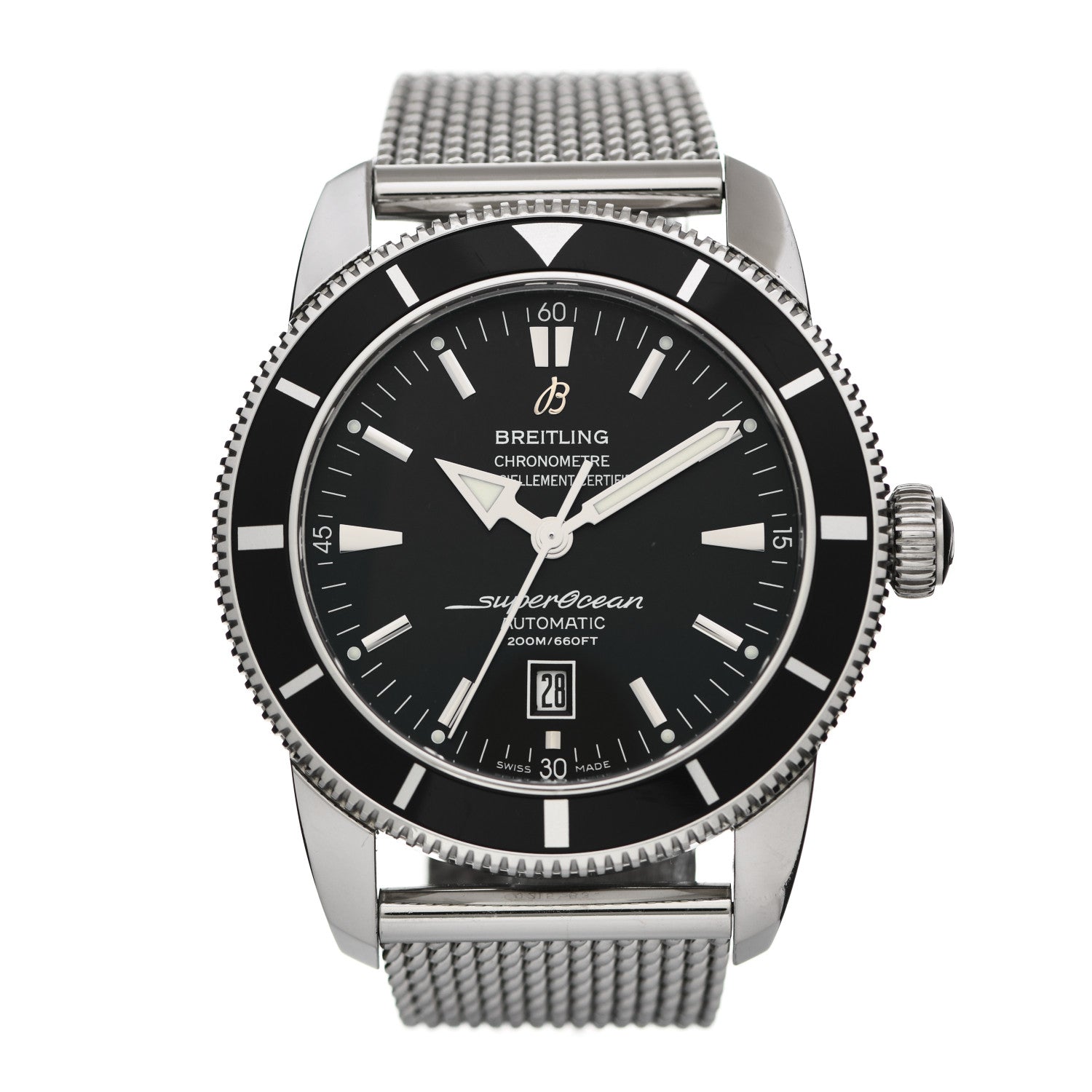 Breitling Stainless Steel 46mm Super Ocean Heritage II Automatic Watch Black A17320 1 of 6