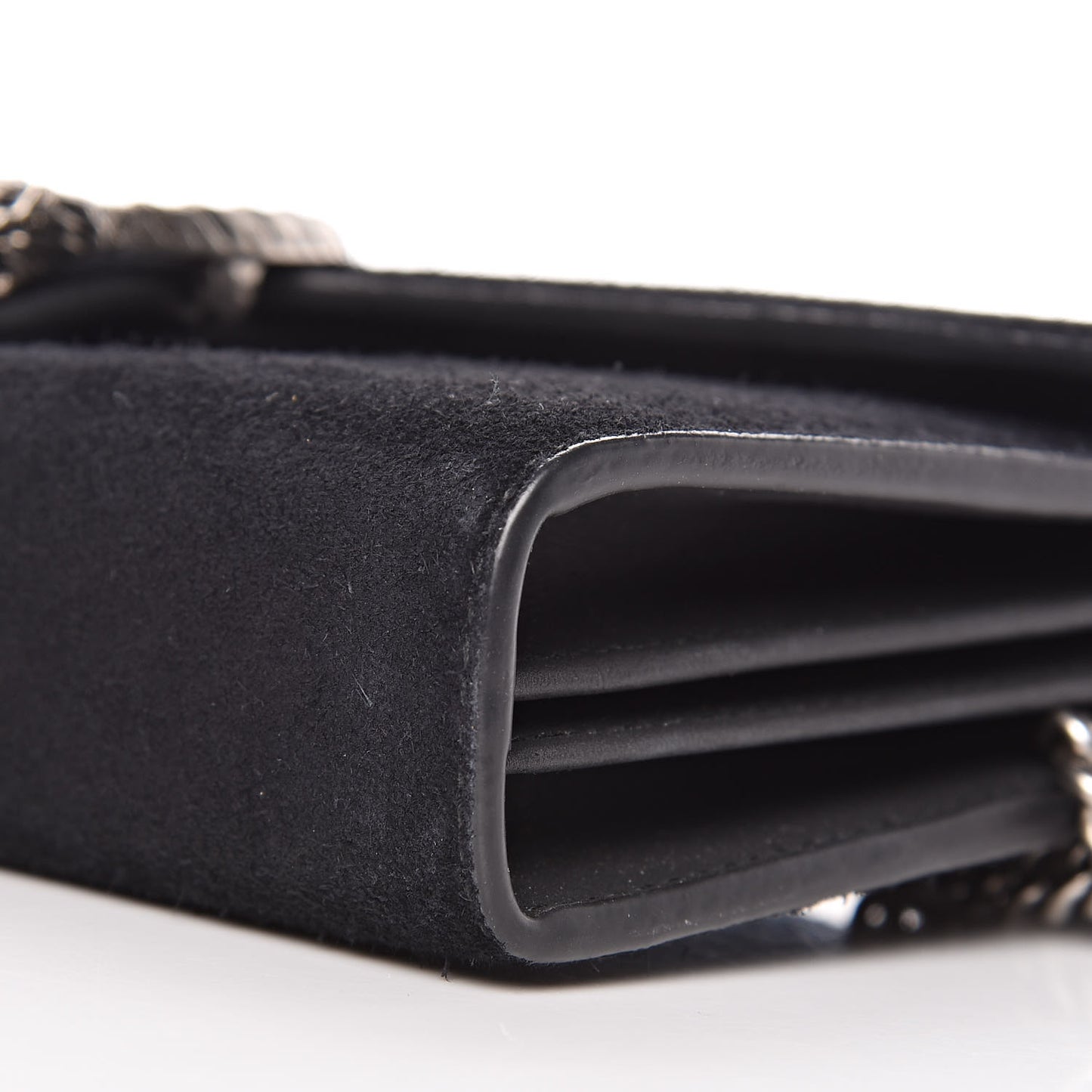 Suede Mini Dionysus Chain Wallet Black