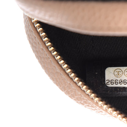 Chanel Caviar Quilted Filigree Zip Around Classic Coin Purse Beige Black 7 of 7