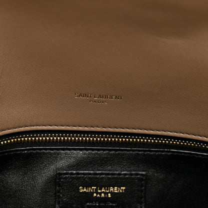Saint Laurent Lambskin Quilted Sade Puffer Envelope Clutch Dark Beige 7 of 9