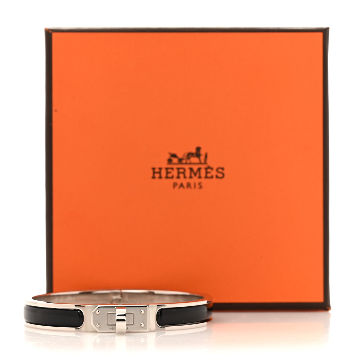 Enamel Mini Clic Kelly Bracelet PM Black