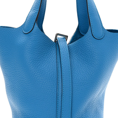 Hermes Taurillon Clemence Picotin Lock 18 PM Bleu Frida 6 of 8