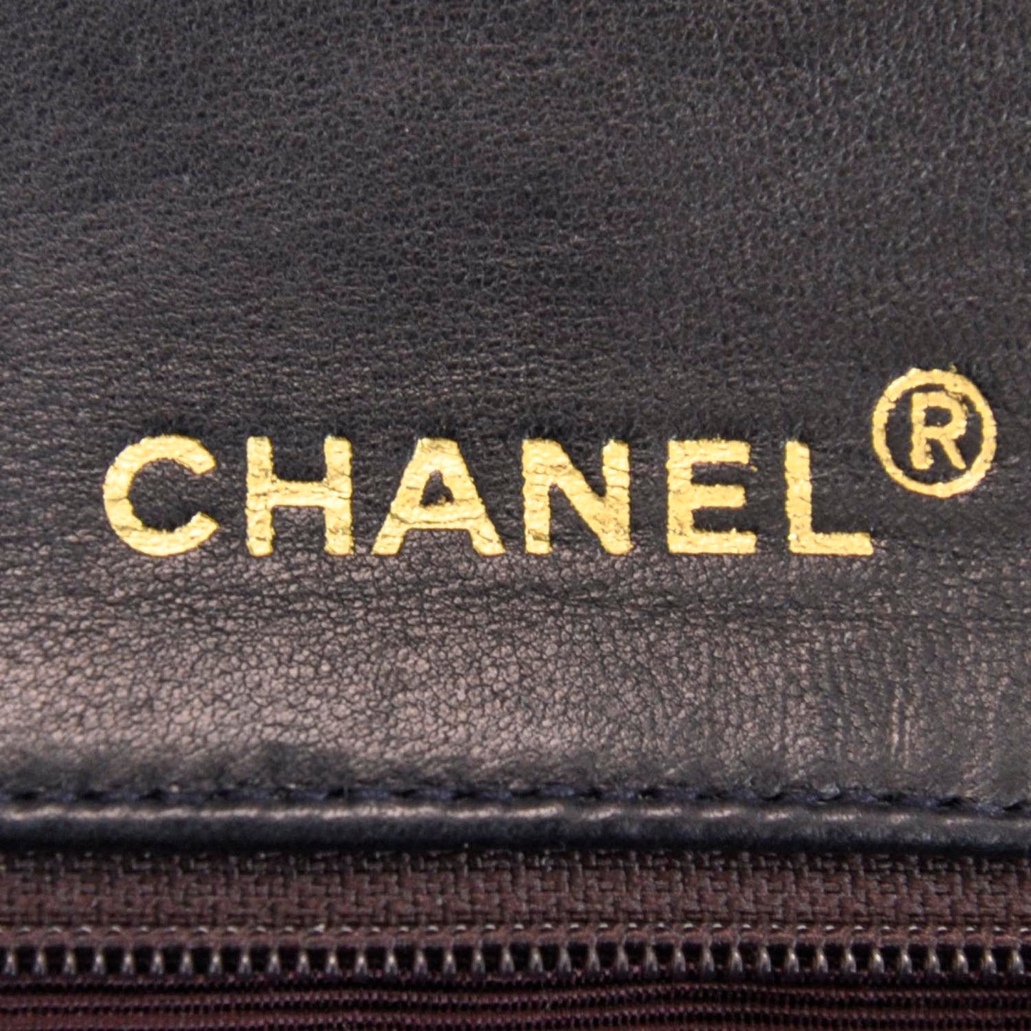 Lambskin Quilted Small Flap Navy Blue