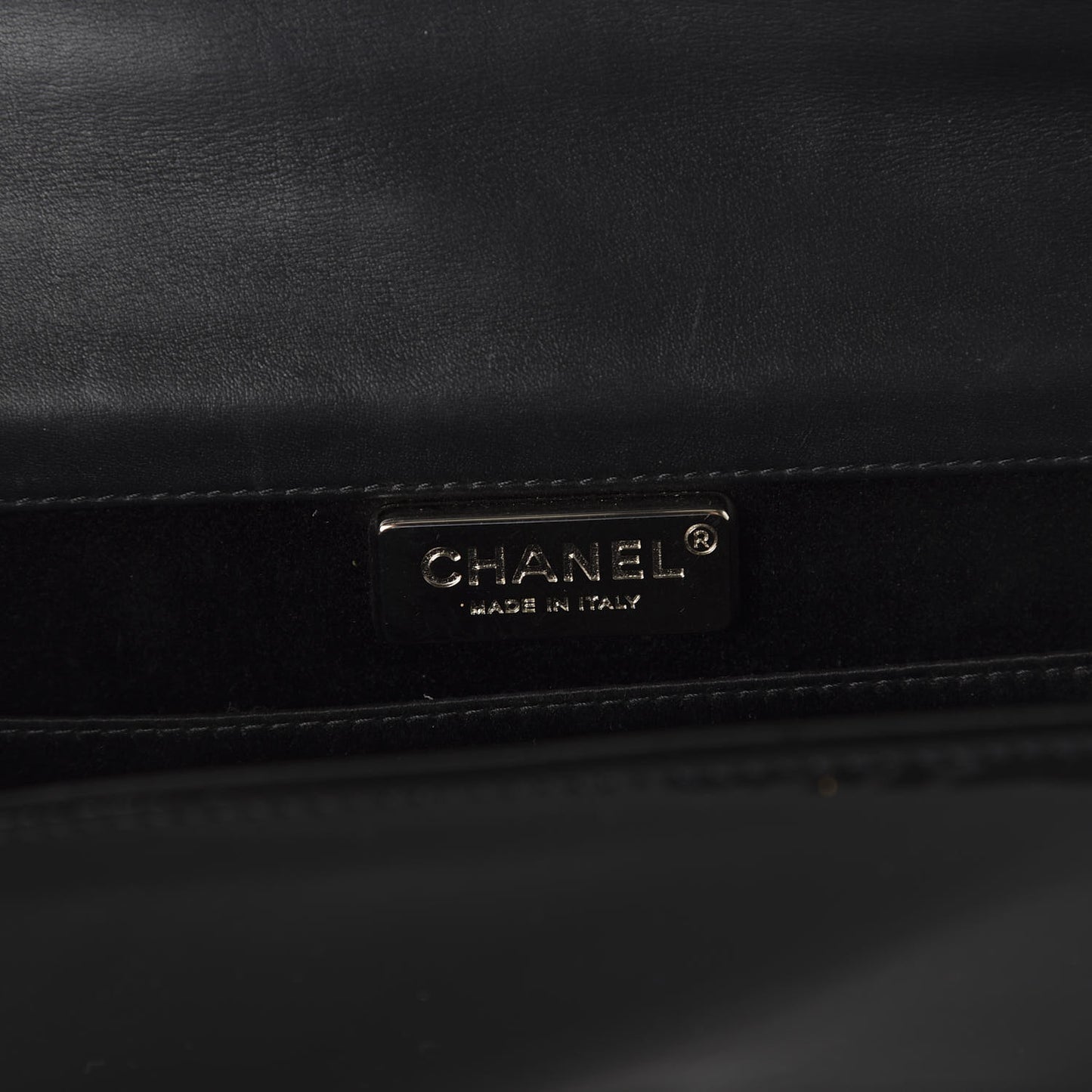 Patent Quilted Boy Flap Clutch Black