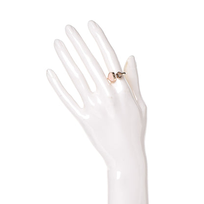 Chopard 18K Rose Gold Rose Stone Diamond Happy Hearts Ring 52 6 2 of 5