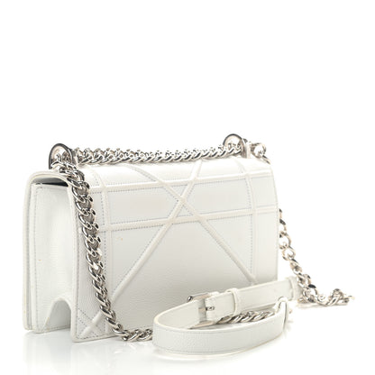 Christian Dior Grained Calfskin Small Diorama Flap Bag Off White 3 of 14