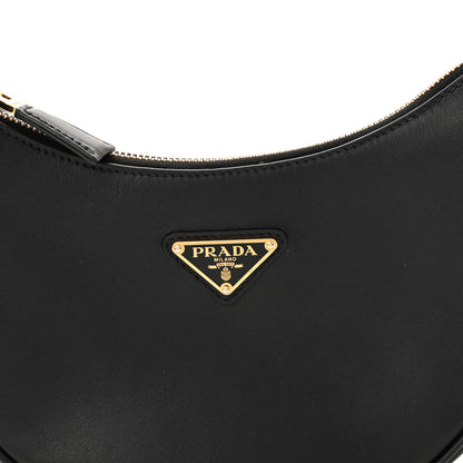 Prada Soft Calfskin Arque Shoulder Bag Black 8 of 10