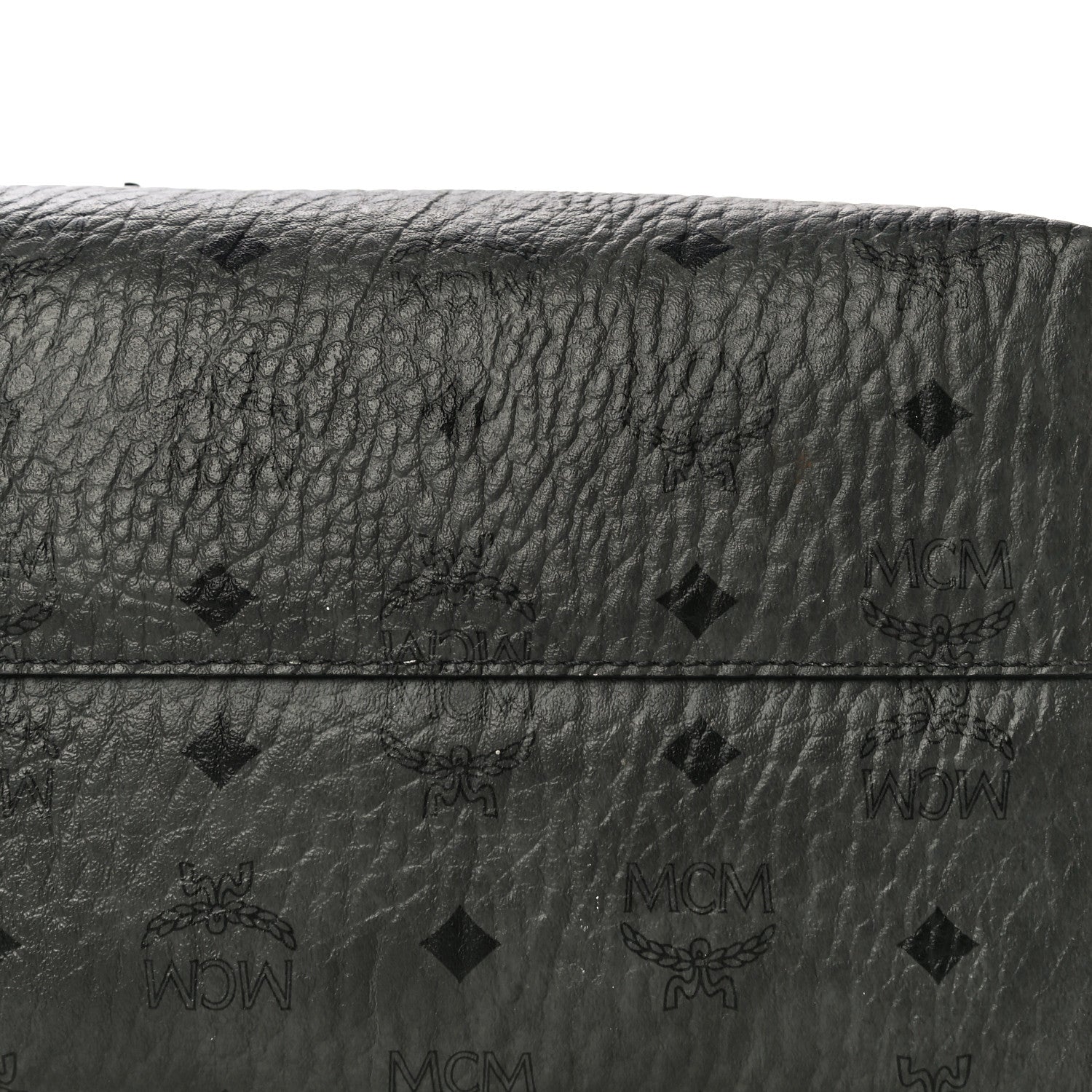 MCM Calfskin Visetos Anya Shopper Tote Black 16 of 16