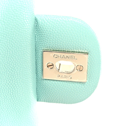 Chanel Caviar Quilted Medium Double Flap Light Blue 7 of 11