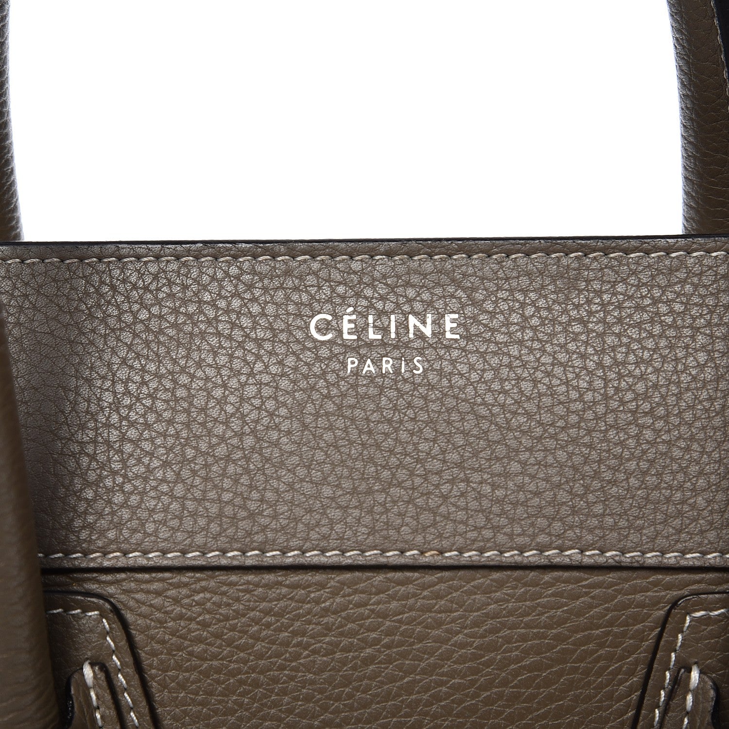 Celine Drummed Calfskin Mini Luggage Souris 8 of 17