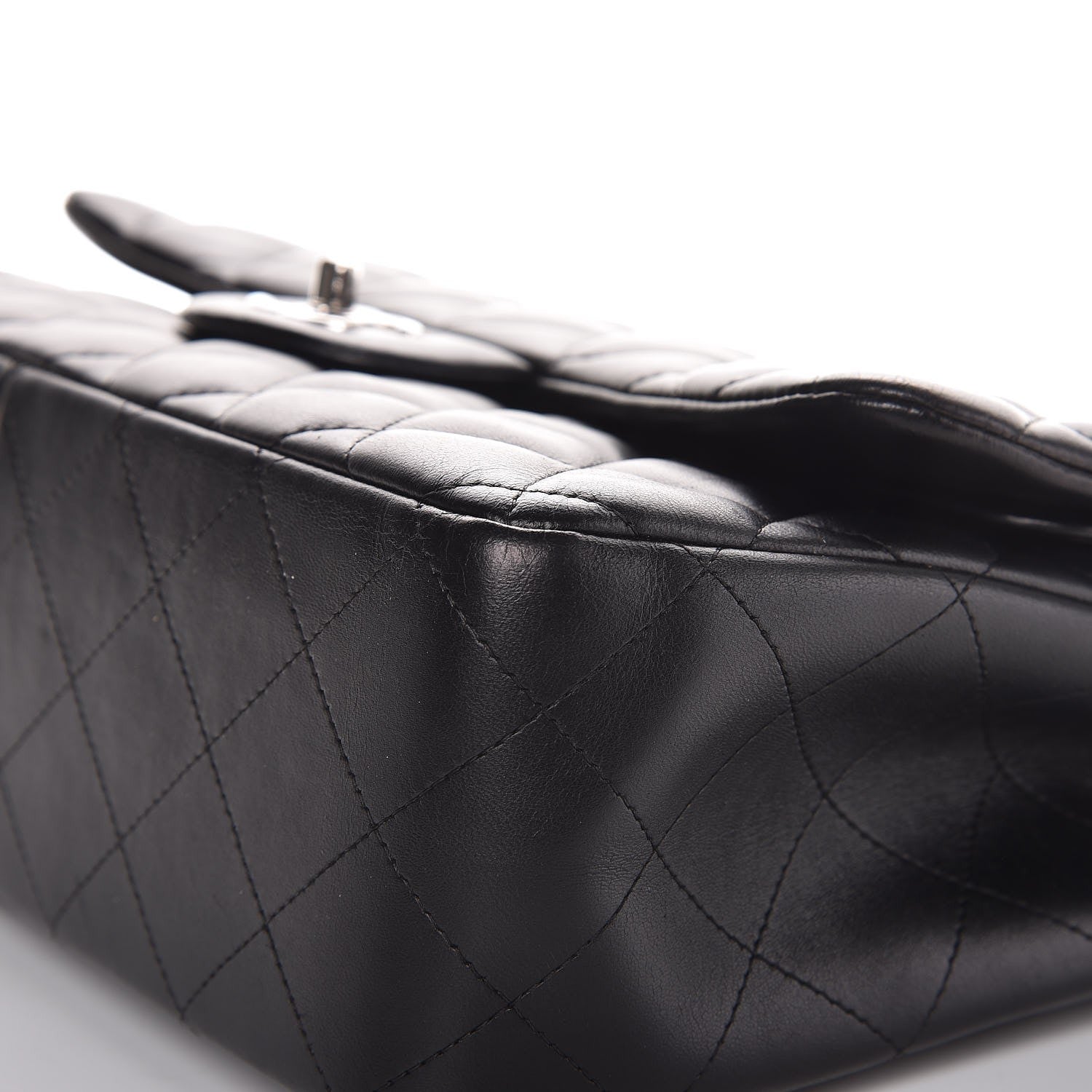 Chanel Lambskin Quilted Jumbo Double Flap Black 9 of 12