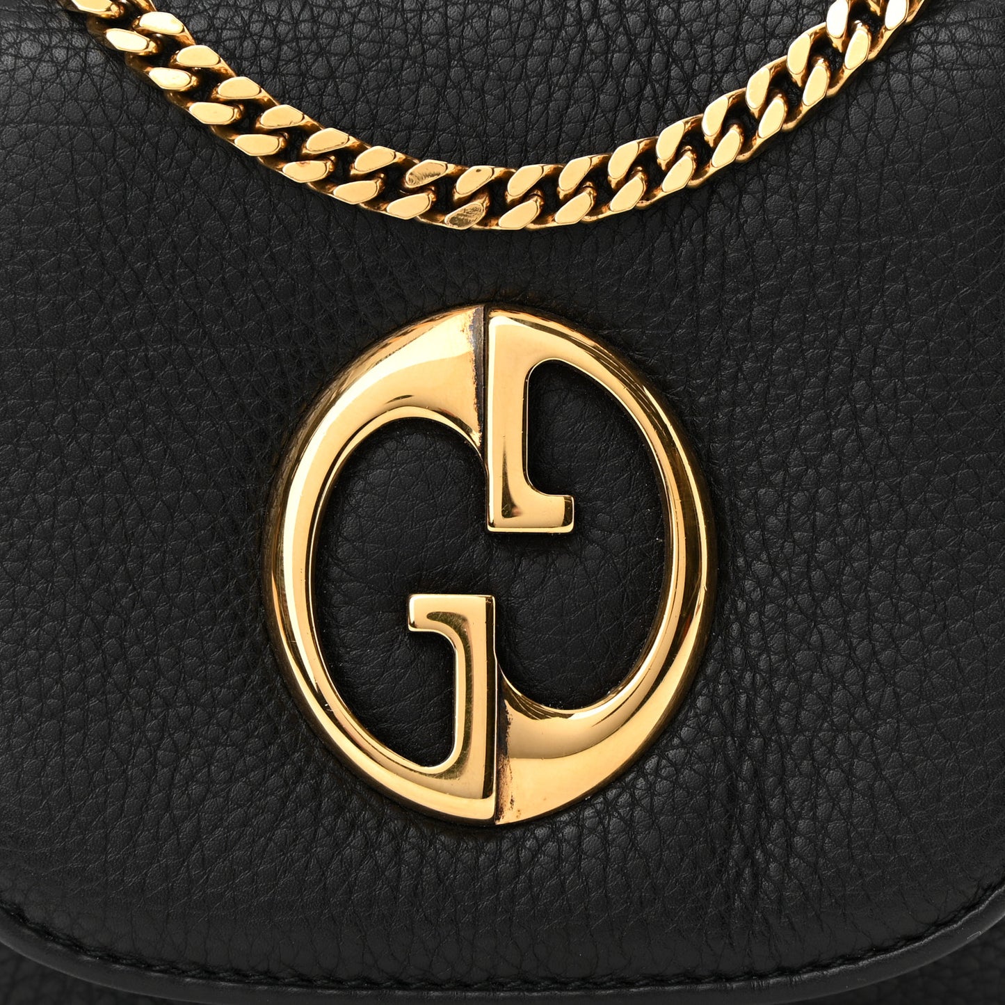 Pebbled Calfskin Small 1973 Chain Shoulder Bag Black