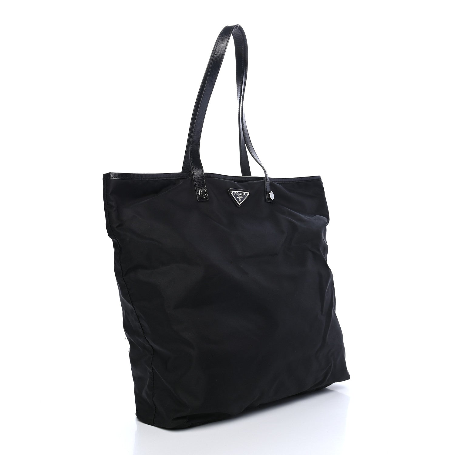 Prada Tessuto Nylon Embroidered Crystal Bead Tote Black 2 of 8