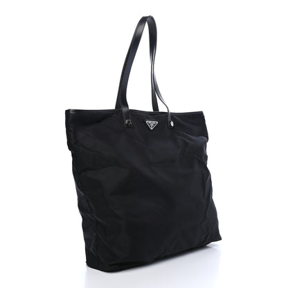 Prada Tessuto Nylon Embroidered Crystal Bead Tote Black 2 of 8