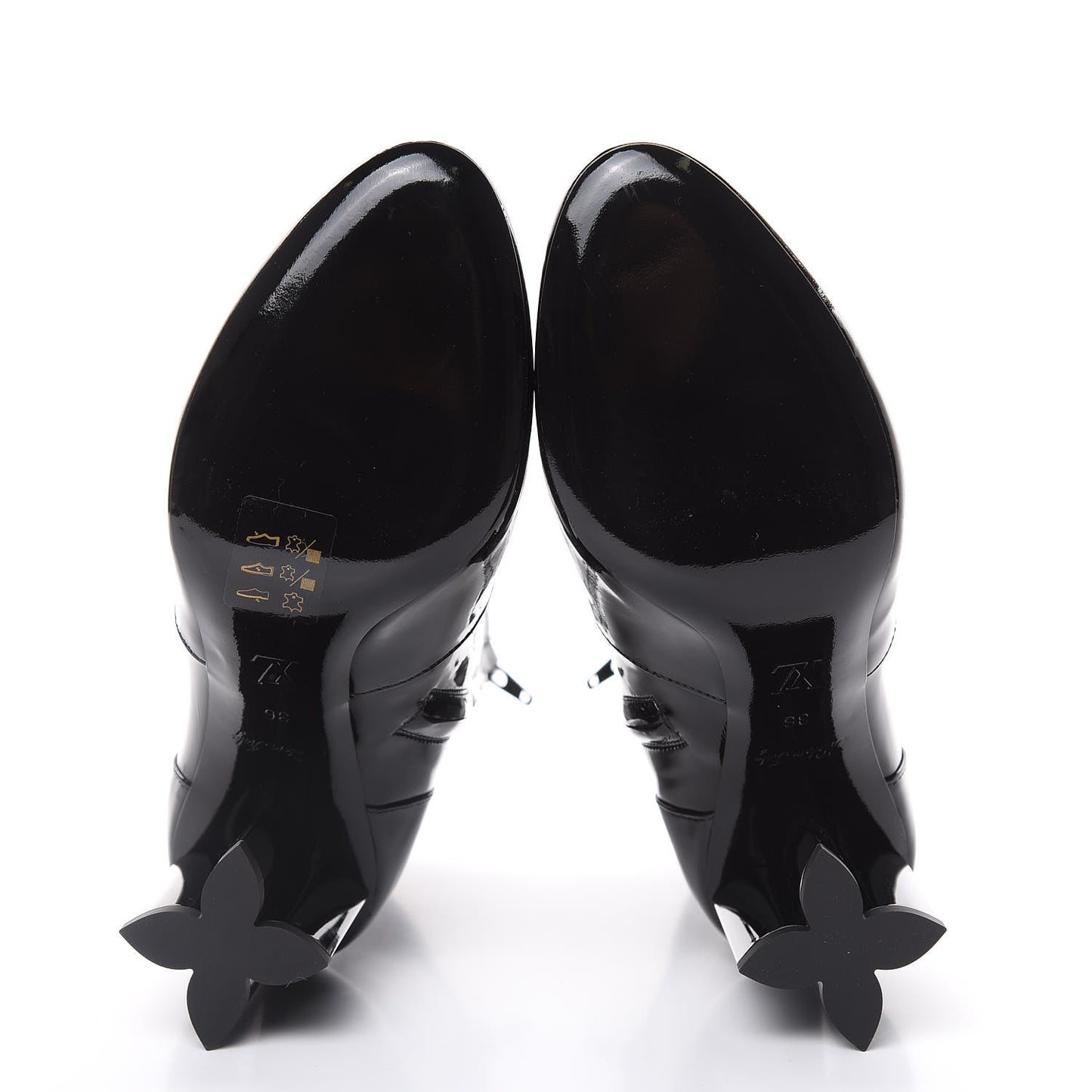 Patent Silhouette Ankle Boots 36 Black