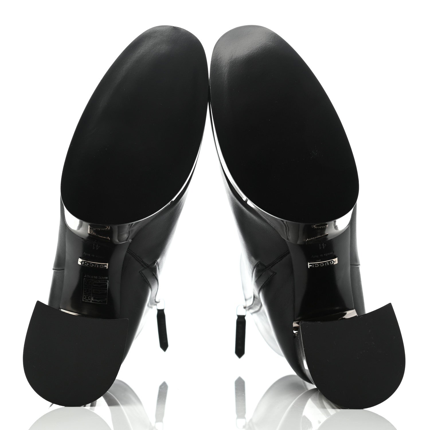 Gucci Malaga Kid Chrome Ankle Boots 41 Black 5 of 8