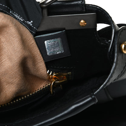 Fendi Vitello Suede Medium Peekaboo Iconic Satchel Black 8 of 13