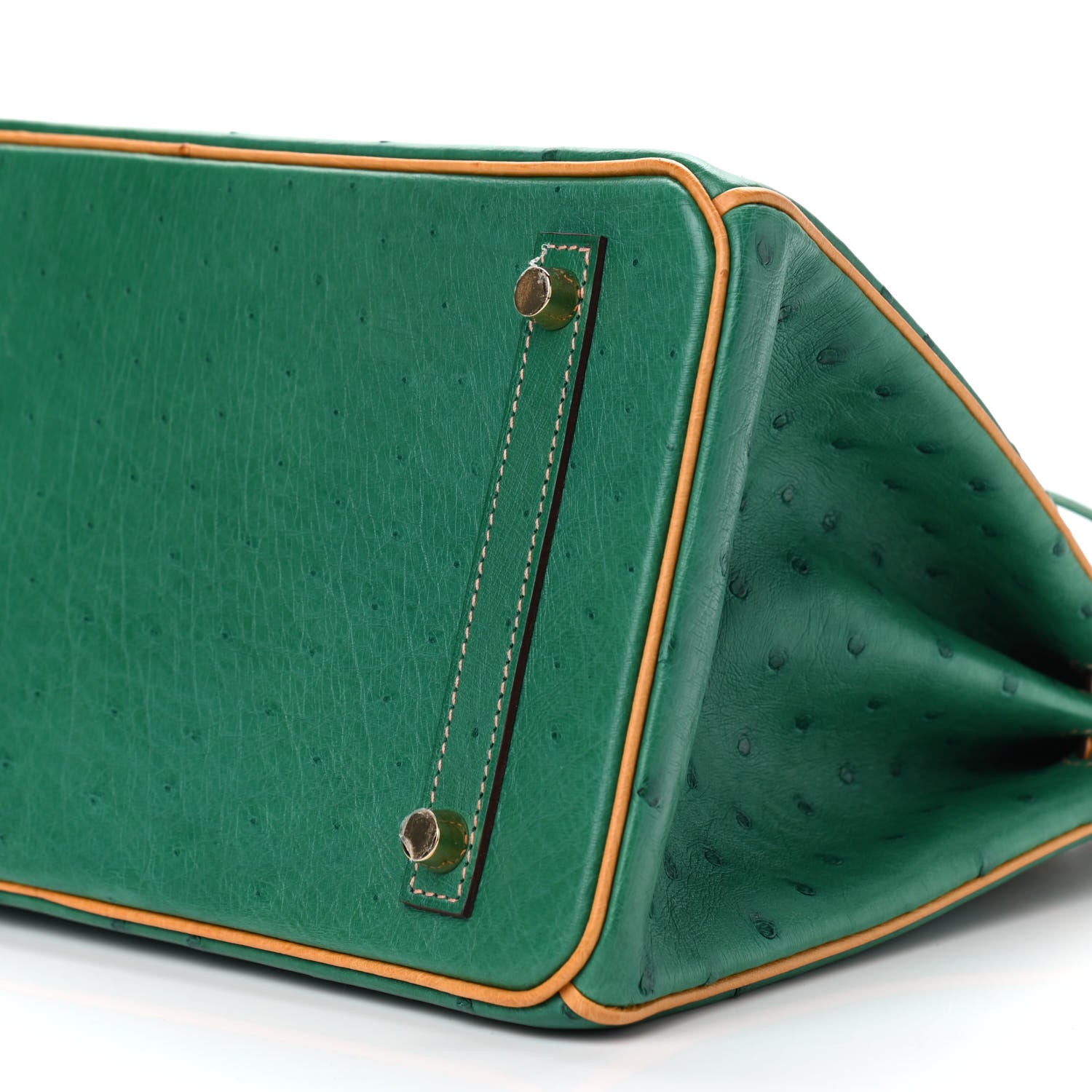 Hermes Ostrich Horseshoe Birkin 30 Vert Vertigo Safran 9 of 10