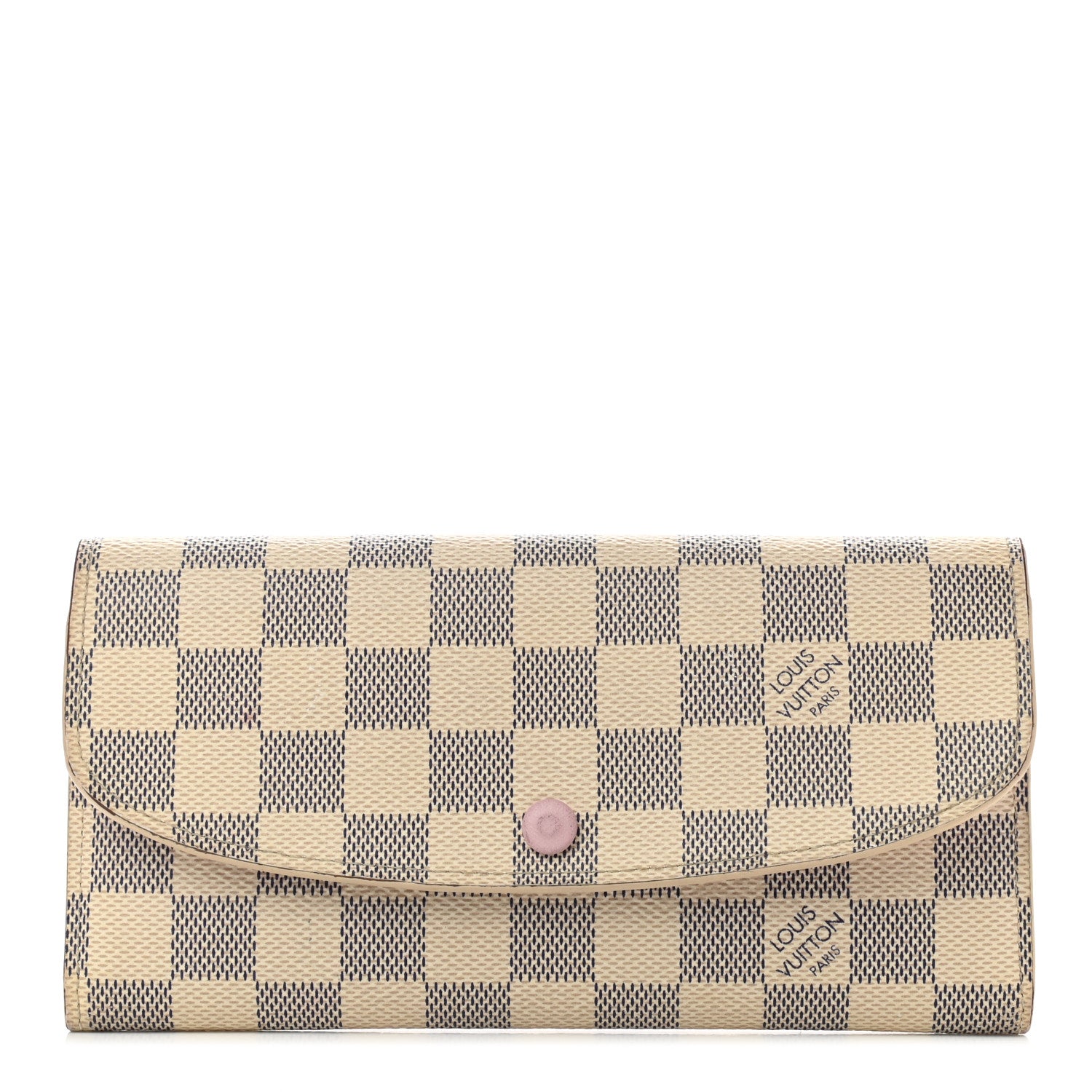 Louis Vuitton Damier Azur Emilie Wallet Rose Ballerine 1 of 10
