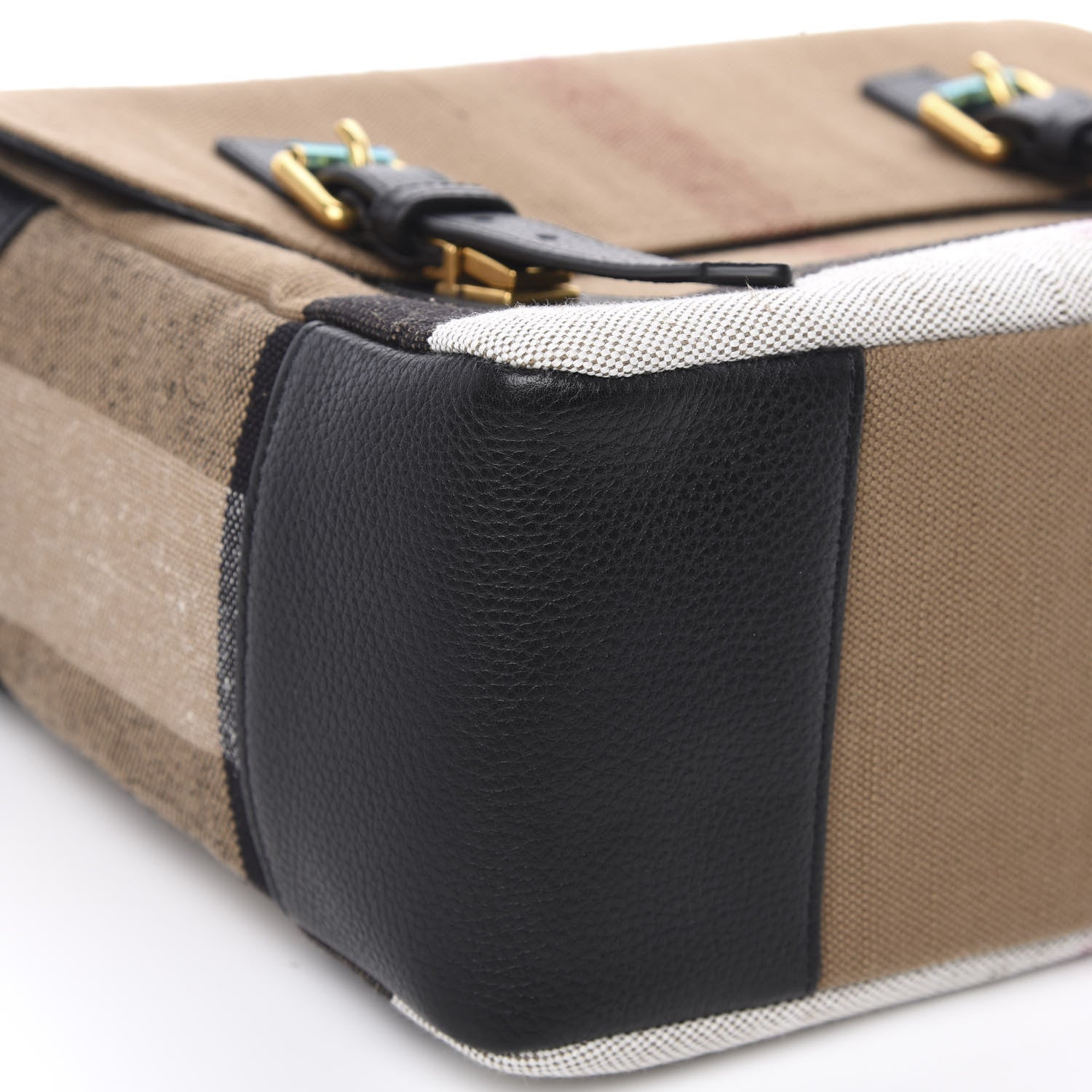 Burberry Canvas Mega Check Large Baildon Messenger Bag Black 7 of 8