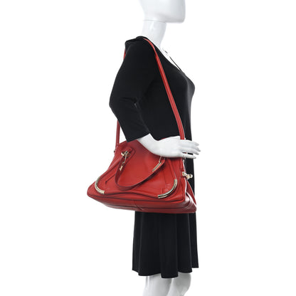 Chloe Calfskin Medium Paraty Metal Bar Trim Red 2 of 12