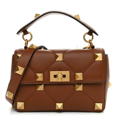 Valentino Garavani Grained Calfskin Medium Roman Stud Shoulder Bag Selleria 1 of 8