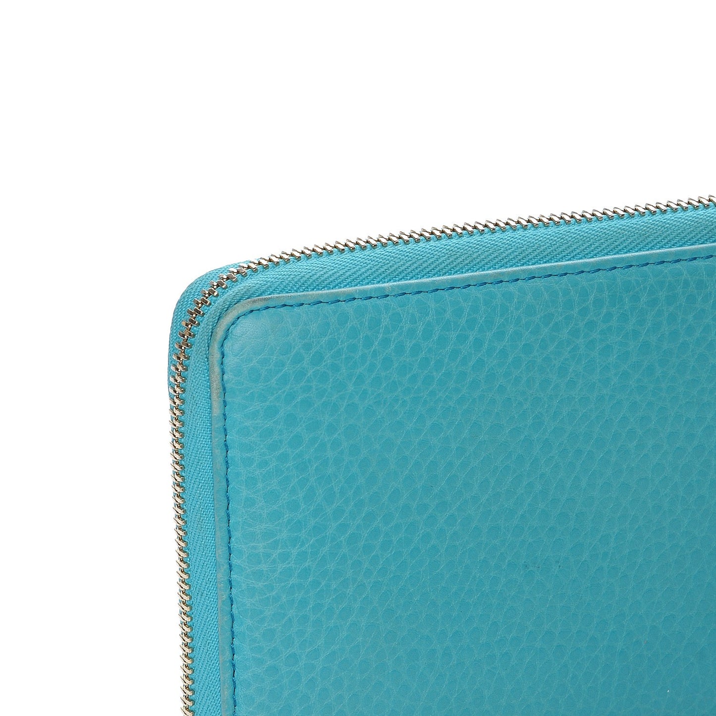 Pebbled Calfskin Soho Zip Around Wallet Deep Cobalt